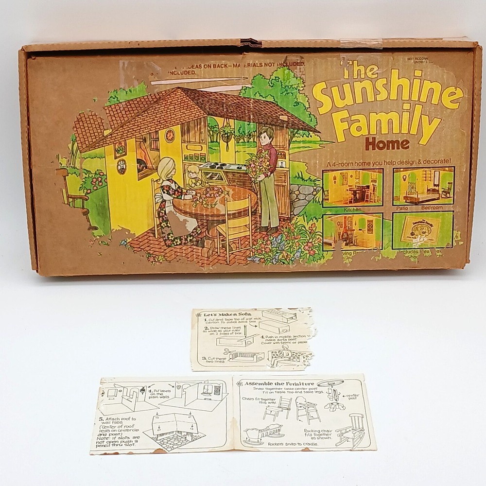 1974 Mattel The Sunshine Family #7801 Replacement: Paper Instructions Ephemera